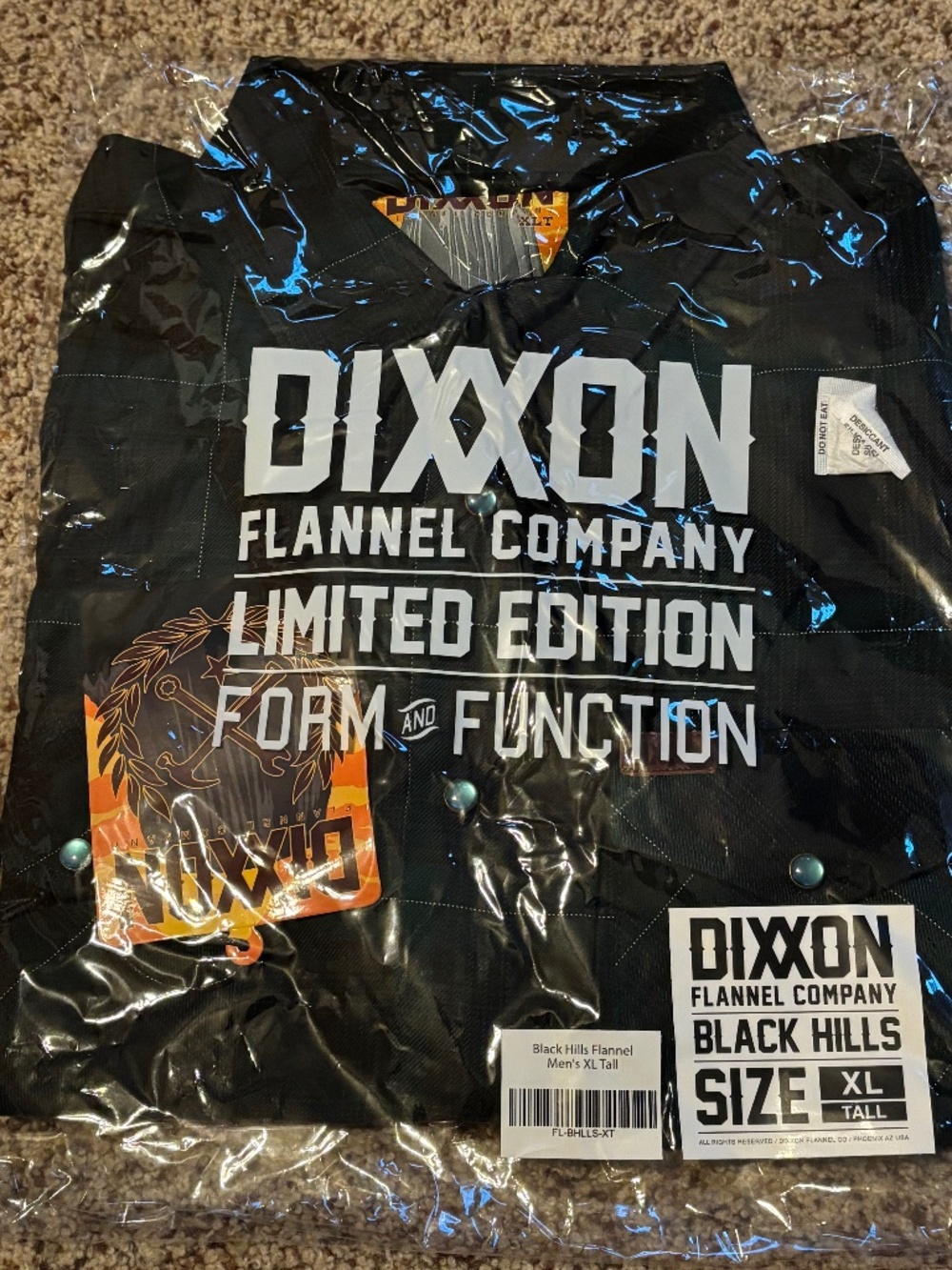 Dixxon Flannel Co. Black Hills Limited Edition Men's XL Tall Pearl Snap Shirt